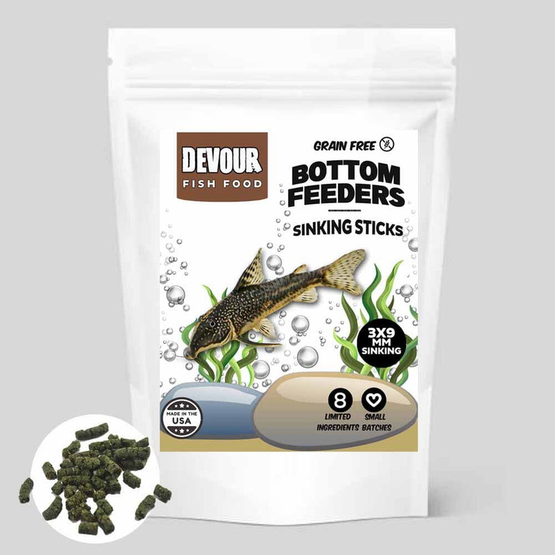 YFS Devour Bottom Feeder Sticks - High Protein Grain-Free Sinking Food
Grain-free bottom feeder fish food with BSFL, earthworms, and krill