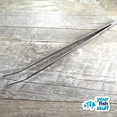 10-inch curved stainless steel aquascaping tweezers for aquarium plants