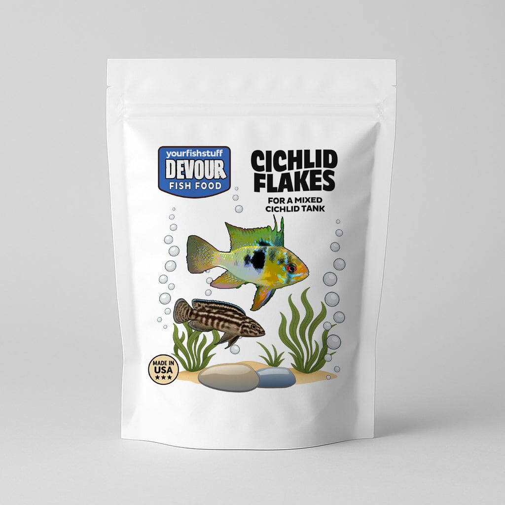 fish frenzy tropical fish & accessories Cichlid Flakes Fish Food – Color + Veggie Flakes for Vibrant Cichlids – Your Fish Stuff