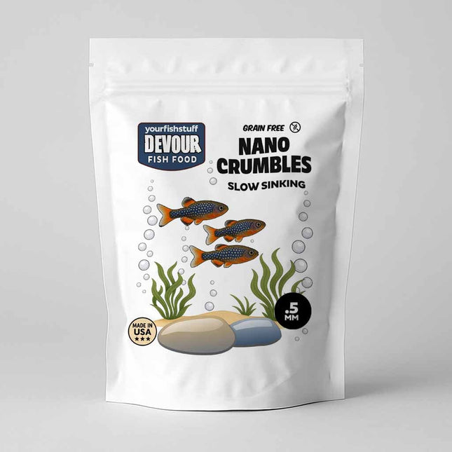 Devour Nano Crumbles – Grain-Free Fish Food for Nano Fish, Fry, and Corals