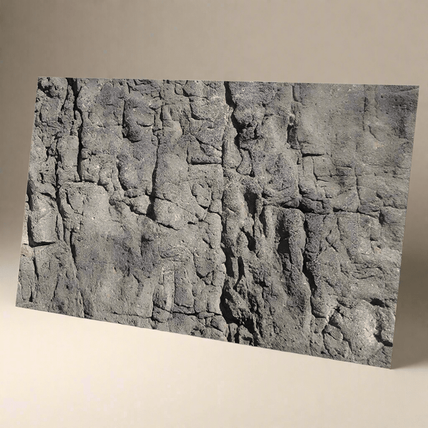Natural Rocky 3D aquarium background installed in freshwater tank